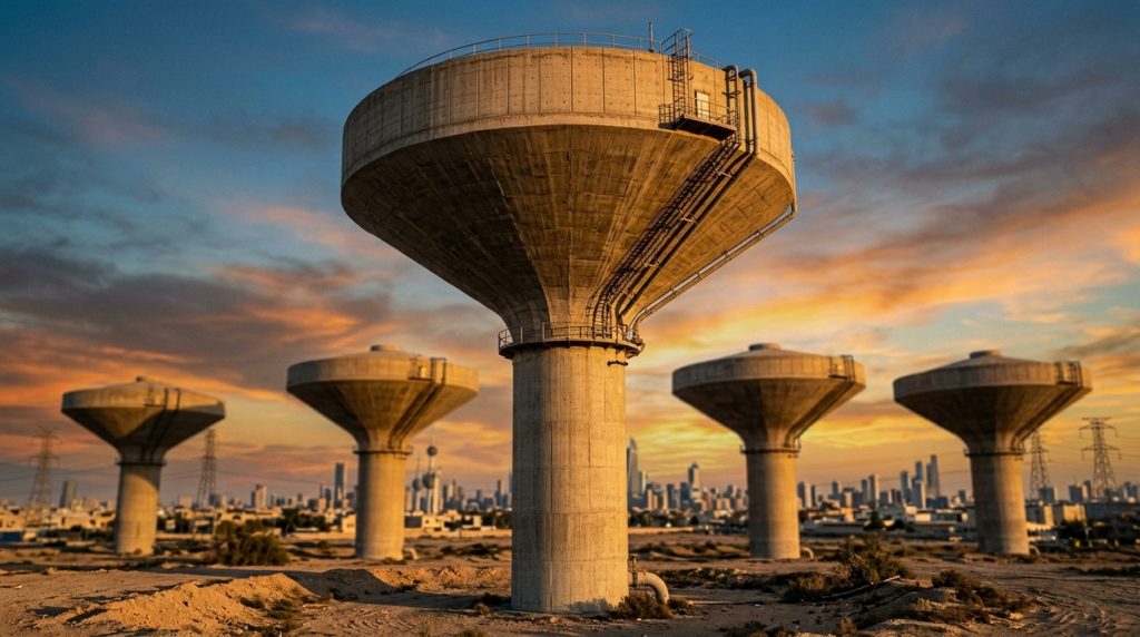 dezenas-de-torres-de-agua-do-kuwait-armazenam-mais-de-100-milhoes-de-litros-e-distribuem-o-volume-pela-forca-da-gravidade