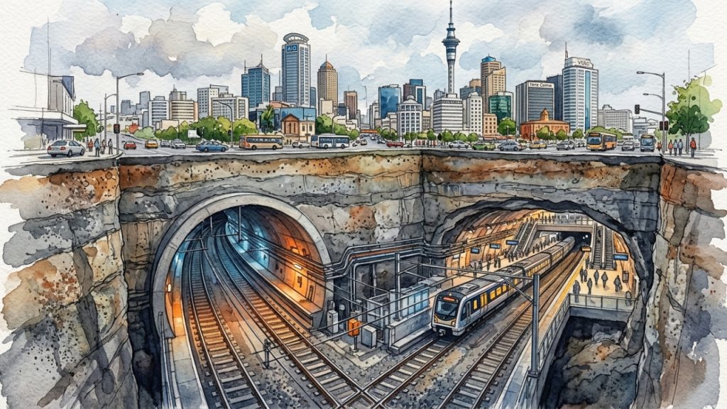 auckland-construiu-2-tuneis-ferroviarios-ate-42-metros-abaixo-do-centro-da-cidade