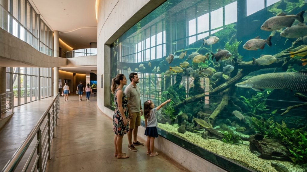 5-milhoes-de-litros-de-agua,-220-especies-em-circuito-e-projeto-de-ruy-ohtake:-o-maior-aquario-de-agua-doce-do-mundo-fica-no-coracao-de-mato-grosso-do-sul
