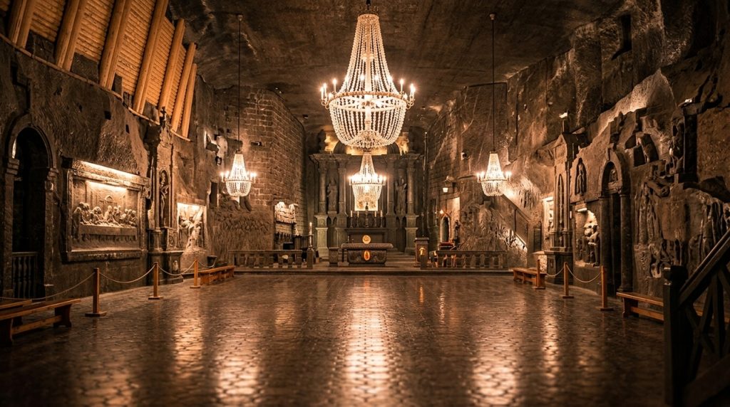 com-245-quilometros-de-galerias,-a-mina-de-sal-de-wieliczka-esconde-capelas,-esculturas-e-saloes-sob-a-terra