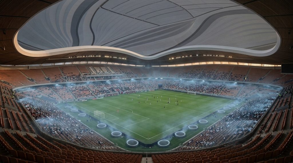 o-al-janoub-stadium-resfria-o-campo-e-as-arquibancadas-mesmo-sob-o-calor-intenso-do-catar